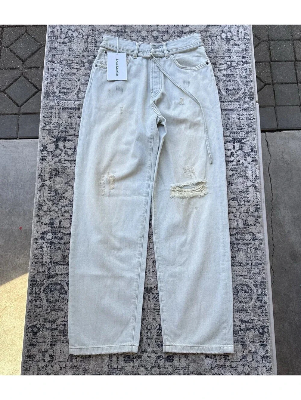 ACNE STUDIOS 1991 Loose Fit Jeans Unisex Size 25x32 Light Blue/White